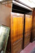 A 19th Century mahogany wardrobe with twin panelled doors 174cm wide