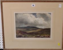 Wycliffe Eggington (1875-1951) `Near Yeo Tor` Watercolour Signed lower left Titled verso 24.5 x 34.