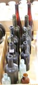 A small quantity of 19th Century and later coloured glass bottles etc. Best Bid