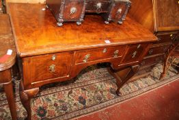 A walnut dressing table in George II style, circa 1925 102cm wide