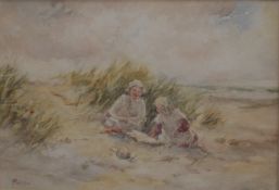 T Paterson Children on a beach Watercolour Signed lower right 23 x 34cm; Charles E Brittan Moorland