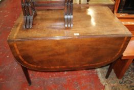 A Georgian mahogany and crossbanded supper table 101cm wide  Best Bid