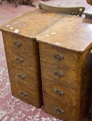 Two Victorian walnut chests of drawers, previously parts of a dressing table
