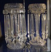 A pair of modern glass lustres; 27cm high (2) Best Bid