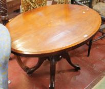 A Victorian walnut and inlaid loo table, circa 1880 70cm high, 117cm wide  Best Bid