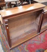 A 19th century mahogany bookcase with adjustable shelves bearing trade label WILLIAM WHITELEY 109cm