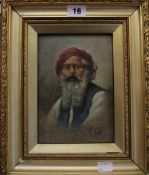 Antonio Greppi Portrait of a bearded man Oil on canvas Signed lower right 18.5 x 13cm