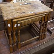 A nest of three tables 17th century style, early 20th century, the largest 53cm wide  Best Bid