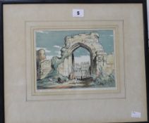 Albert Charles Ribbans (British, 1903-1966) `The Priory Gateway - Dunwich - Suffolk` Watercolour