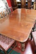 A large mahogany Victorian style dining table 201cm length