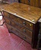 A 19th century mahogany chest with three long drawers 88cm wide