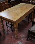 A pine Victorian style kitchen table