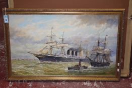 Andrew Kennedy Marine scene Oil on canvas Signed lower left 59 x 100cm