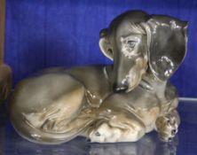 A Rosenthal model of a daschund, `T.Karner 296J` to base 15cm high