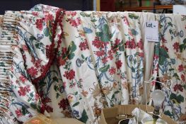 Two pairs of brushed cotton floral curtains approx. 220cm drop  Best Bid