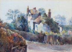 Unknown Rose Cottage, 1918 watercolour titled and dated in pencil to the lower right,  18cm x 25cm