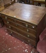 A Georgian mahogany four drawer chest 76cm high, 91cm wide