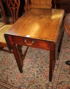 Two 18th Century mahogany dining chairs and a Pembroke table