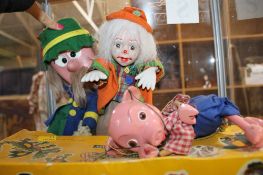 A Pelham `Pinky` puppet, another `Mr Rusty` both with original boxes, together with a circa 1970s