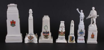 Model of War Memorial by Carlton China (Tunbridge Wells) restored, 170mm high. Model of Blackpool