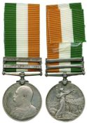 KING`S SOUTH AFRICA MEDAL, 1901-1902, 2 clasps, South Africa 1901, South Africa 1902 (14393 Dvr: