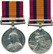 QUEEN`S SOUTH AFRICA MEDAL, 1899-1902, 2nd type reverse with ghosted dates, single clasp, Natal (