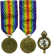 VICTORY MEDAL, 1914-1919 (SE-15637 Cpl. W. Collett. A.V.C.); officially impressed, sold with