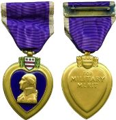 USA, PURPLE HEART, third type (1943-1945), in bronze gilt and enamels, unnumbered and unnamed as