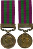 INDIA GENERAL SERVICE MEDAL, 1895-1902, bronze issue, single clasp, Relief of Chitral, 1895 (