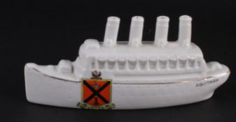 Model of Aquitania 357 by Shelley China (Leven) 17cm long.