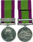 AFGHANISTAN MEDAL, 1878-80, single clasp, Ahmed Khel (145. Pte M. McMaster. 59th Foot.);