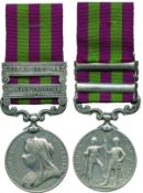 INDIA GENERAL SERVICE MEDAL, 1895-1902, 2 clasps, Punjab Frontier 1897-98, Tirah 1897-98 (4473