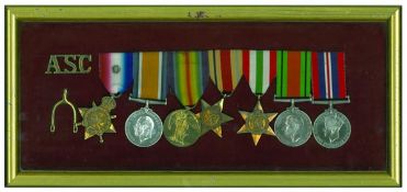 A Great War `1914` and WW2 Group of 7 awarded to Corporal John Perkins, Army Service Corps (Rough