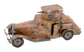 A Very Rare MŠrklin Armoured Car No. 5208B, c. 1935 in original camouflage paint, with clockwork