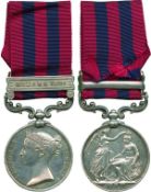 INDIA GENERAL SERVICE MEDAL, 1854-1895, single clasp, Hazara 1891 (3010 Pte. T. Smith. 2nd