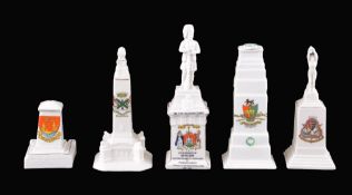 Model of Cenotaph by Arcadian China (Coventry) 142mm high. Model of Folkstone Memorial by Wilton