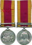 CHINA MEDAL, 1900, single clasp, Relief of Pekin (5022 Pte. W. Lasham. 2nd Rl: Welsh Fus:);
