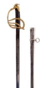 A Belgian Officer`s Sword by Keepens & Maillard of Brussels with an 83.5cm straight pipe-backed