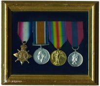 A Great War `Imperial Service` Group of 4 awarded to Private Walter James Stone, Lancashire