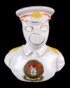 Rare Model of a British Soldier in Gas Mask by Arcadian China (Gosport) 93mm