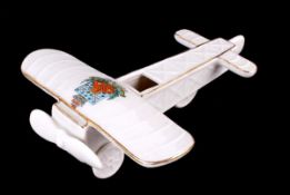 Model of Bleriot War Plane by Shelley China No. 311 (Clacton-On-Sea) monoplane with fixed prop, 15mm