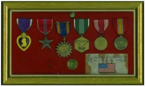 An American Late WW2 or Korean War Period Purple Heart Group of 6, to a recipient in the US Army Air