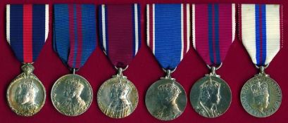 A Framed Group of 6 Coronation & Jubilee Medals, comprising: Coronation Medal, 1902, Coronation