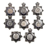 A Pleasing Collection of 8 County Police Constabulary Cap Badges, for Cheshire Constabulary, East