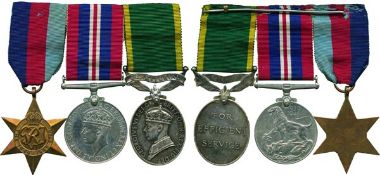 A WW2 `POW` Group of 3 awarded to Driver W F Falconer, RASC, taken prisoner of war at St Valery in