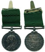 VOLUNTEER LONG SERVICE MEDAL, VR, unnamed as issued, with reverse pin for wear. Old cabinet tone,