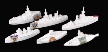 Model of HMS Queen Elizabeth by Savoy China (Weston-Super-Mare) 162mm long. Model of HMS Lion by