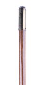 The Metropolitan Police - A Malacca Walking Cane GRV brass mounted, the silver-plated screw cap