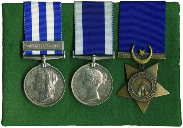 A Royal Naval Egypt Campaign LSGC Group of 3 awarded to Ship`s Corporal 1st Class Charles Robert