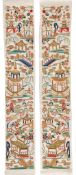 A pair of Chinese silk sleeve bands, 19th century  A pair of Chinese silk sleeve bands, 19th century